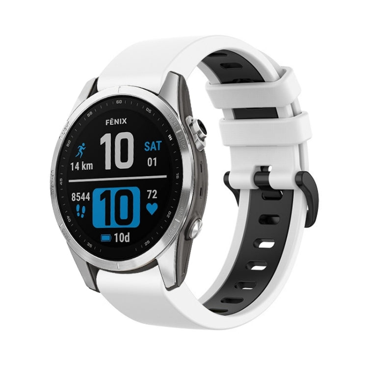 For Garmin Instinct 2X Solar Sports Two-Color Silicone Watch Band(White+Black) by bashfashion