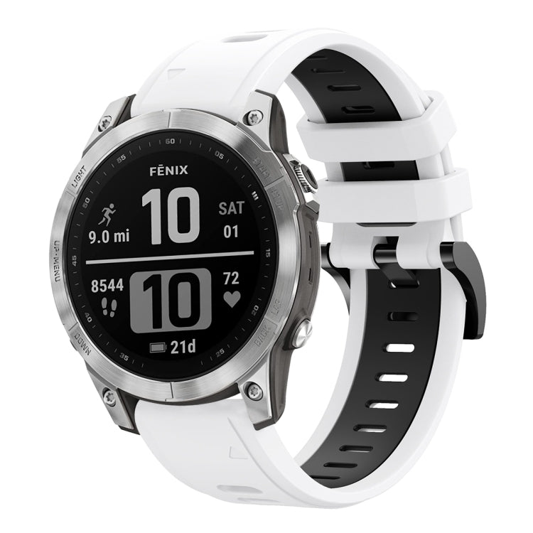For Garmin Instinct 2 Solar Sports Two-Color Silicone Watch Band(White+Black) by bashfashion