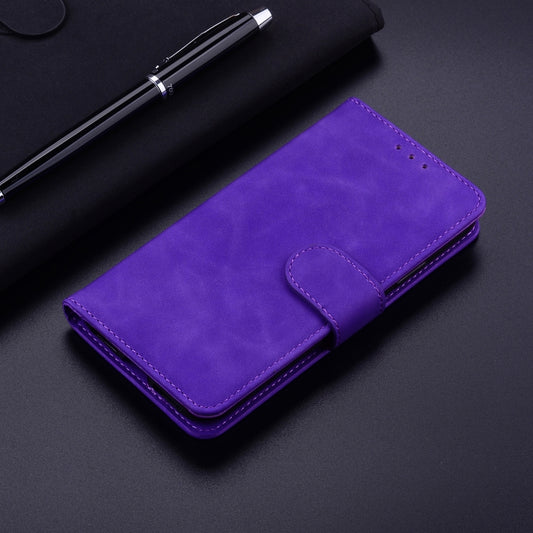 For iPhone 16e Skin Feel Pure Color Flip Leather Phone Case(Purple) by bashfashion