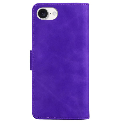 For iPhone 16e Skin Feel Pure Color Flip Leather Phone Case(Purple) by bashfashion