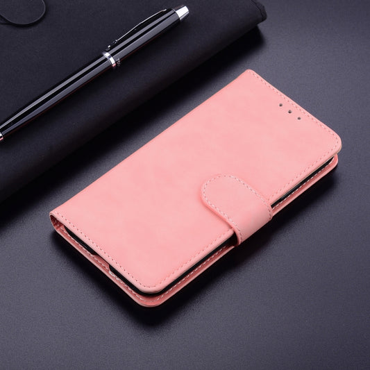 For iPhone 16e Skin Feel Pure Color Flip Leather Phone Case(Pink) by bashfashion