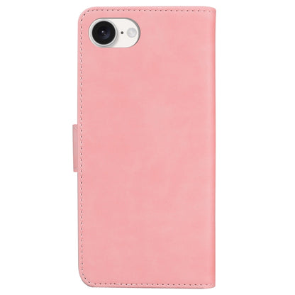 For iPhone 16e Skin Feel Pure Color Flip Leather Phone Case(Pink) by bashfashion