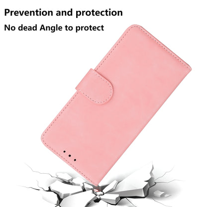 For iPhone 16e Skin Feel Pure Color Flip Leather Phone Case(Pink) by bashfashion