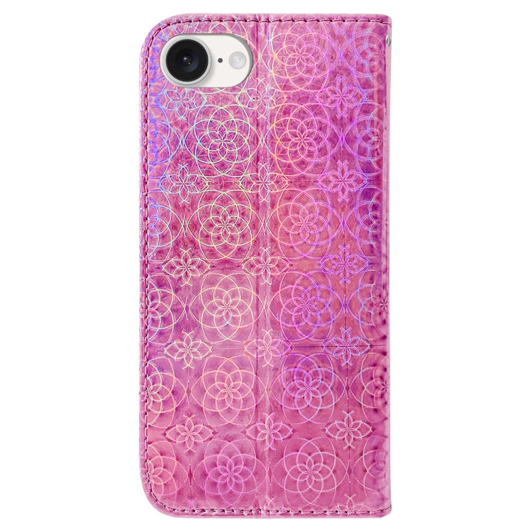 For iPhone 16e Colorful Magnetic Buckle Leather Phone Case(Pink) by bashfashion