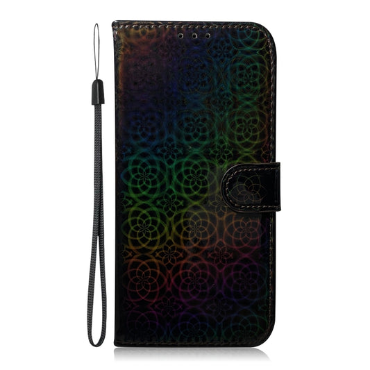 For iPhone 16e Colorful Magnetic Buckle Leather Phone Case(Black) by bashfashion