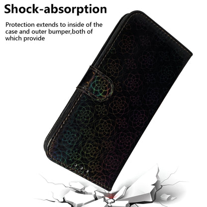 For iPhone 16e Colorful Magnetic Buckle Leather Phone Case(Black) by bashfashion