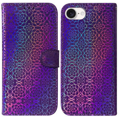 For iPhone 16e Colorful Magnetic Buckle Leather Phone Case(Purple) by bashfashion