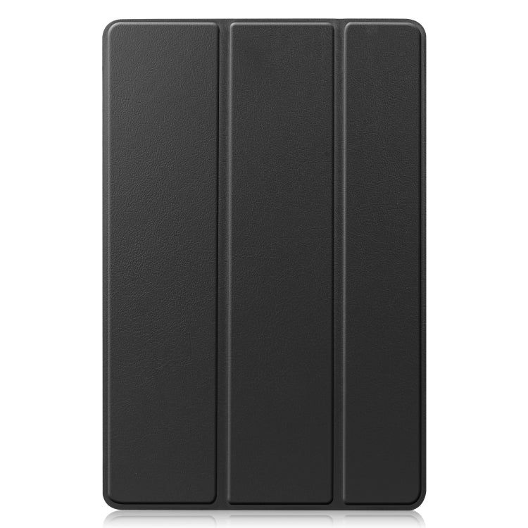 For Samsung Galaxy Tab S9 FE / S10 FE Custer Pure Color 3-Fold Holder Smart Leather Tablet Case(Black) by bashfashion