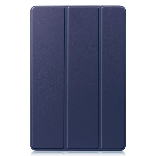 For Samsung Galaxy Tab S9 FE / S10 FE Custer Pure Color 3-Fold Holder Smart Leather Tablet Case(Dark Blue) by bashfashion