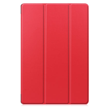 For Samsung Galaxy Tab S9 FE+ / S10+ Custer Pure Color 3-Fold Holder Smart Leather Tablet Case(Red) by bashfashion