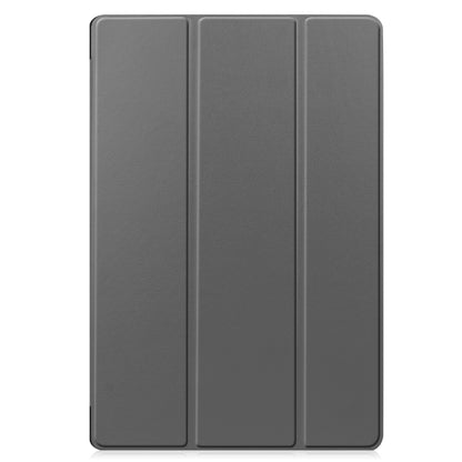 For Samsung Galaxy Tab S9 FE+ / S10+ Custer Pure Color 3-Fold Holder Smart Leather Tablet Case(Grey) by bashfashion