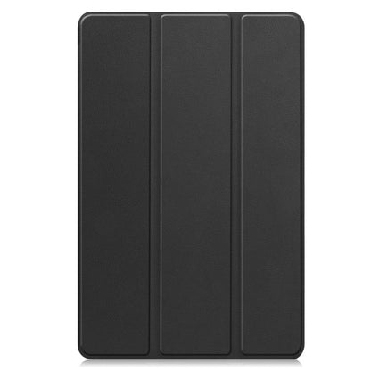 For Samsung Galaxy Tab S10 FE+ Custer Pure Color 3-Fold Holder Smart Leather Tablet Case(Black) by bashfashion