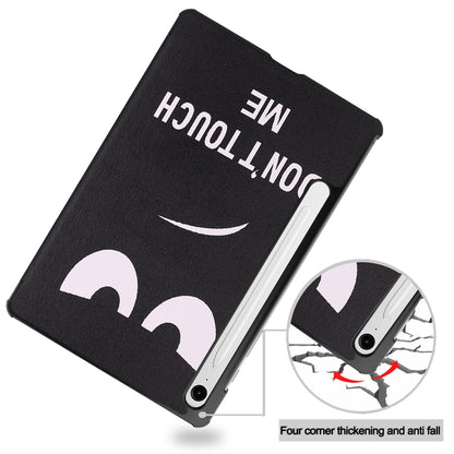 For Samsung Galaxy Tab S9 FE / S10 FE Custer Painted 3-Fold Holder Smart Leather Tablet Case(Big Eye Me) by bashfashion