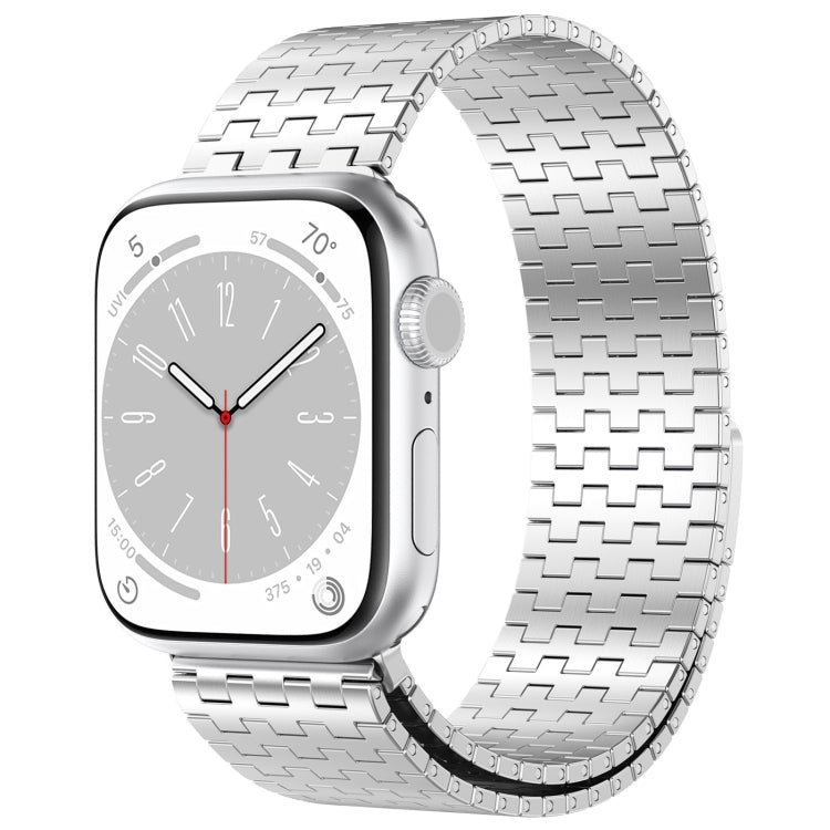 For Apple Watch SE 2022 40mm Magnetic Buckle Stainless Steel Metal Watch Band(Silver) by bashfashion