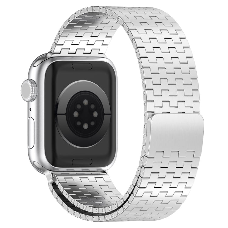 For Apple Watch SE 2022 40mm Magnetic Buckle Stainless Steel Metal Watch Band(Silver) by bashfashion