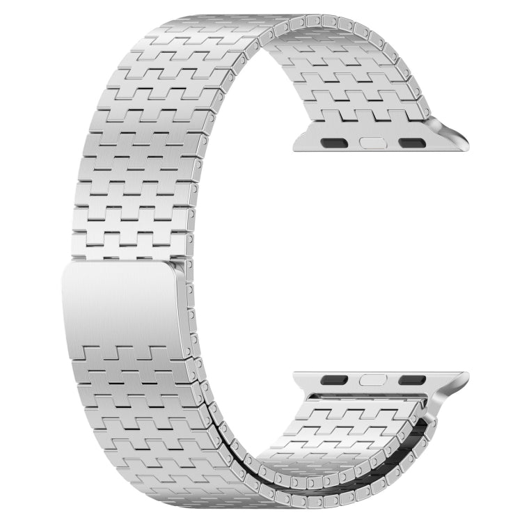 For Apple Watch SE 2022 40mm Magnetic Buckle Stainless Steel Metal Watch Band(Silver) by bashfashion