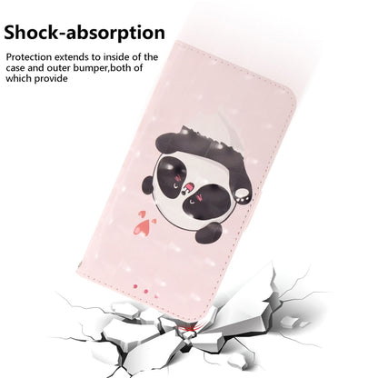 For iPhone 16e 3D Colored Horizontal Flip Leather Phone Case(Heart Panda) by bashfashion