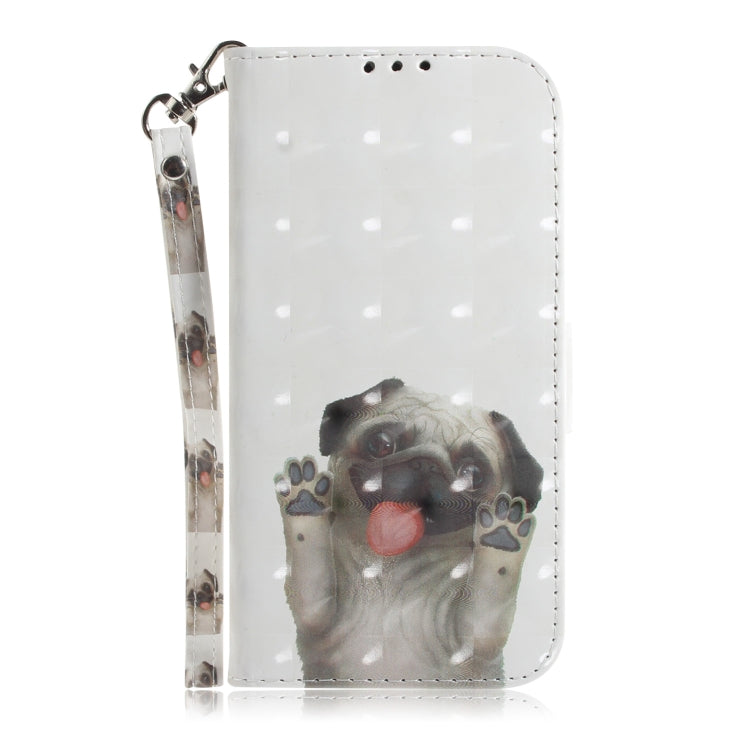 For iPhone 16e 3D Colored Horizontal Flip Leather Phone Case(Pug) by bashfashion