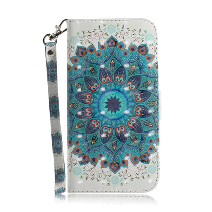 For iPhone 16e 3D Colored Horizontal Flip Leather Phone Case(Peacock Wreath) by bashfashion