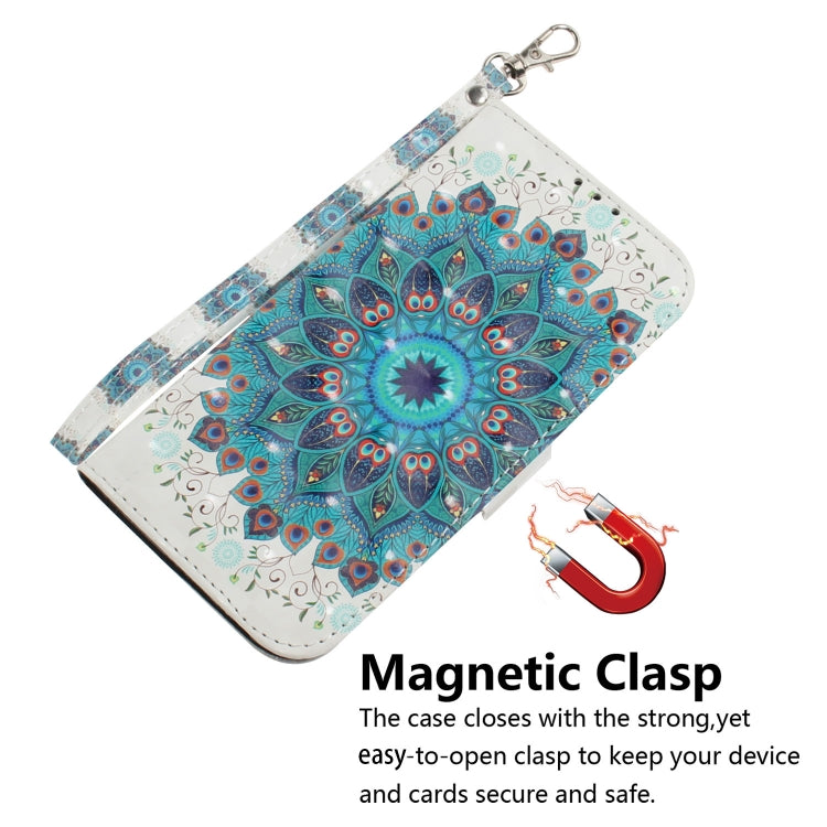 For iPhone 16e 3D Colored Horizontal Flip Leather Phone Case(Peacock Wreath) by bashfashion