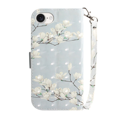 For iPhone 16e 3D Colored Horizontal Flip Leather Phone Case(Magnolia) by bashfashion