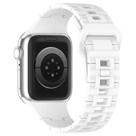 For Apple Watch Ultra 49mm Square Buckle Armor Style Silicone Watch Band(White) by bashfashion