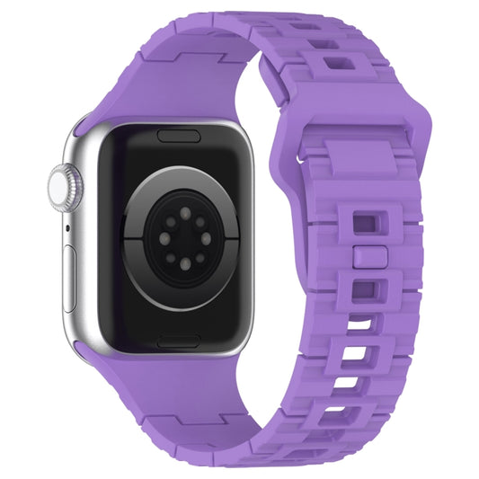 For Apple Watch Ultra 49mm Square Buckle Armor Style Silicone Watch Band(Purple) by bashfashion