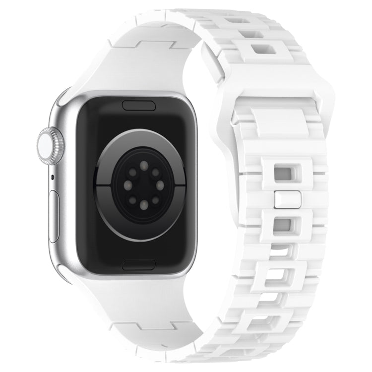 For Apple Watch Ultra 2 49mm Square Buckle Armor Style Silicone Watch Band(White) by bashfashion