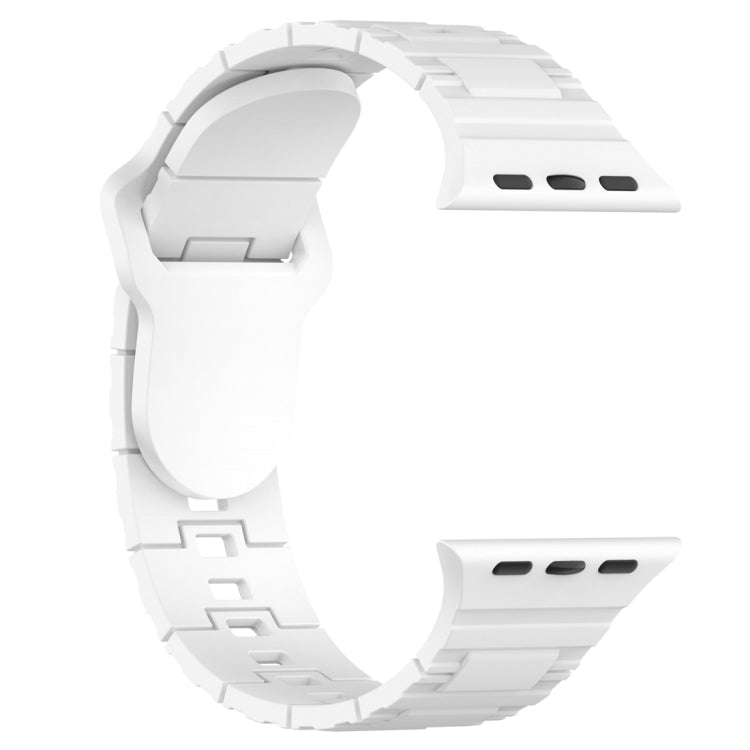 For Apple Watch Ultra 2 49mm Square Buckle Armor Style Silicone Watch Band(White) by bashfashion