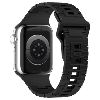For Apple Watch Ultra 2 49mm Square Buckle Armor Style Silicone Watch Band(Black) by bashfashion