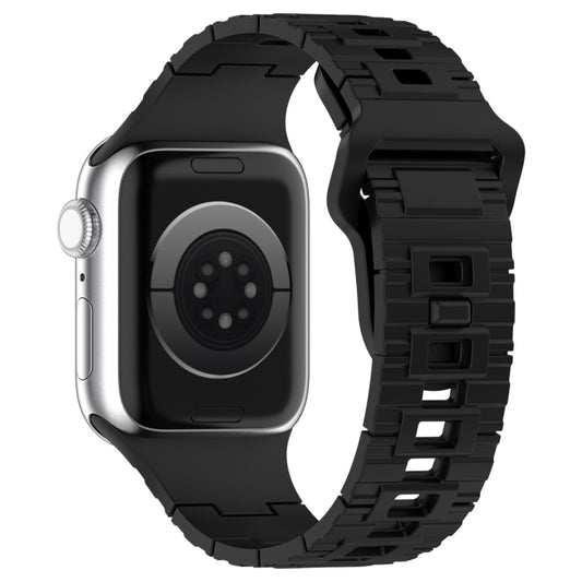 For Apple Watch Ultra 2 49mm Square Buckle Armor Style Silicone Watch Band(Black) by bashfashion