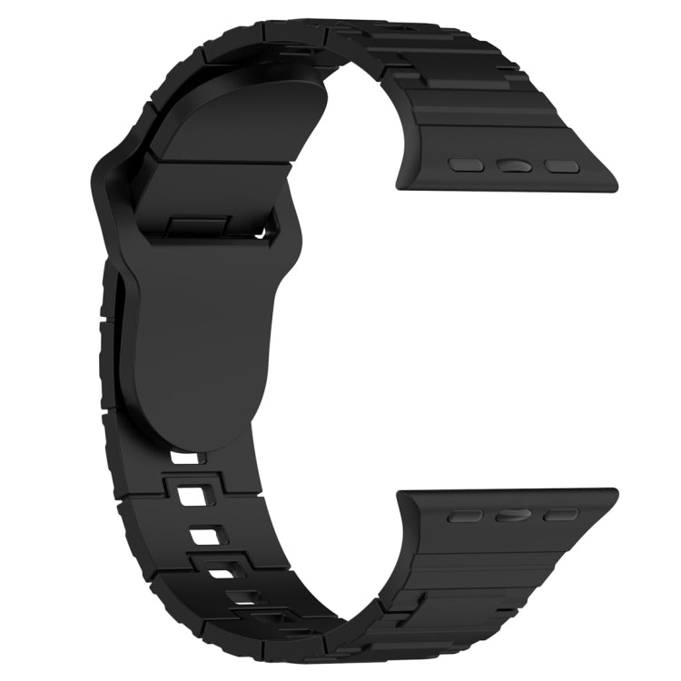 For Apple Watch Ultra 2 49mm Square Buckle Armor Style Silicone Watch Band(Black) by bashfashion