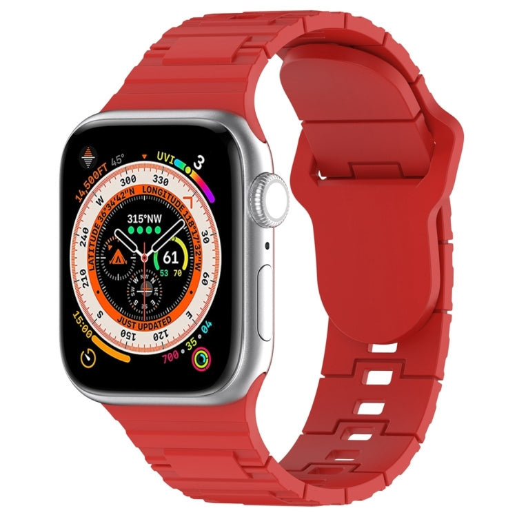For Apple Watch Ultra 2 49mm Square Buckle Armor Style Silicone Watch Band(Red) by bashfashion