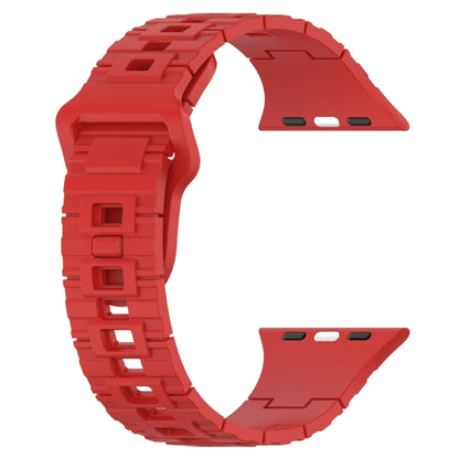 For Apple Watch Ultra 2 49mm Square Buckle Armor Style Silicone Watch Band(Red) by bashfashion