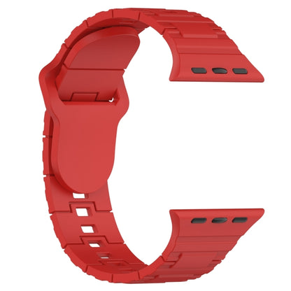 For Apple Watch Ultra 2 49mm Square Buckle Armor Style Silicone Watch Band(Red) by bashfashion