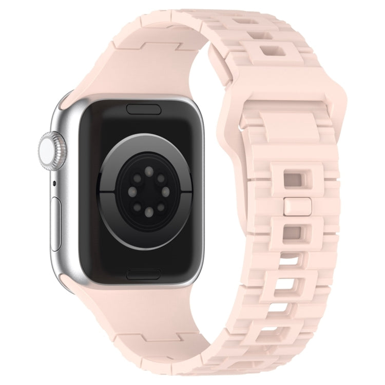 For Apple Watch Ultra 2 49mm Square Buckle Armor Style Silicone Watch Band(Light Pink) by bashfashion