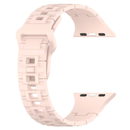 For Apple Watch Ultra 2 49mm Square Buckle Armor Style Silicone Watch Band(Light Pink) by bashfashion