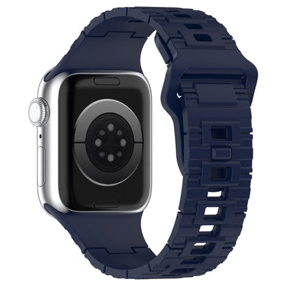 For Apple Watch Ultra 2 49mm Square Buckle Armor Style Silicone Watch Band(Midnight Blue) by bashfashion