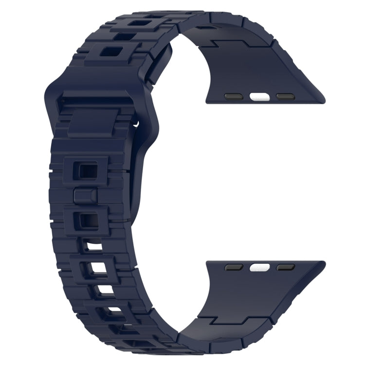 For Apple Watch Ultra 2 49mm Square Buckle Armor Style Silicone Watch Band(Midnight Blue) by bashfashion