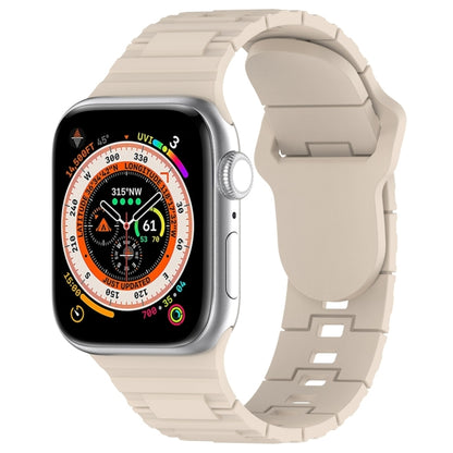 For Apple Watch Ultra 2 49mm Square Buckle Armor Style Silicone Watch Band(Ivory White) by bashfashion