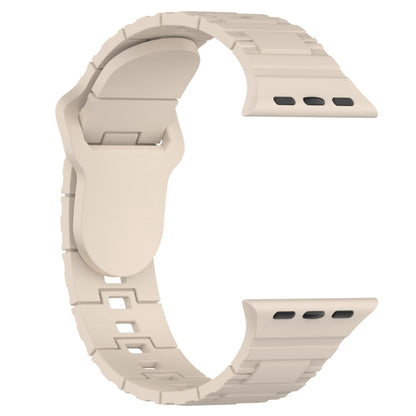 For Apple Watch Ultra 2 49mm Square Buckle Armor Style Silicone Watch Band(Ivory White) by bashfashion