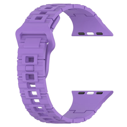 For Apple Watch Ultra 2 49mm Square Buckle Armor Style Silicone Watch Band(Purple) by bashfashion