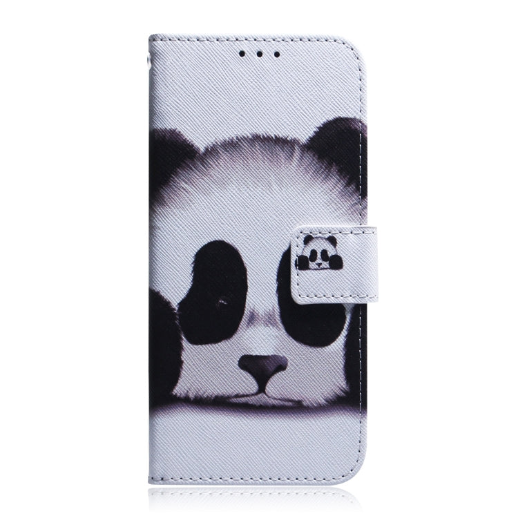 For iPhone 16e Coloured Drawing Flip Leather Phone Case(Panda) by bashfashion