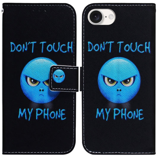 For iPhone 16e Coloured Drawing Flip Leather Phone Case(Anger) by bashfashion