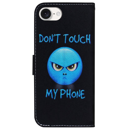 For iPhone 16e Coloured Drawing Flip Leather Phone Case(Anger) by bashfashion