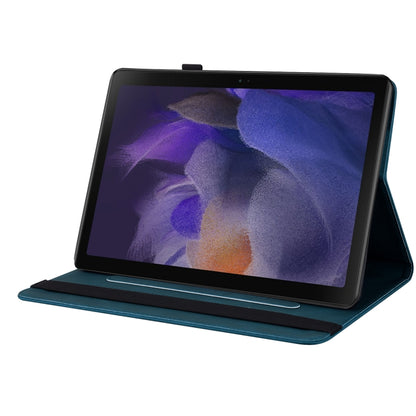 For Samsung Galaxy Tab A11+ / А9+ Butterfly Flower Embossed Leather Tablet Case(Blue) by bashfashion