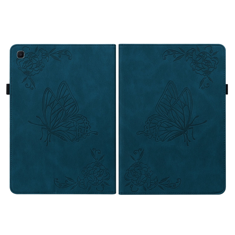 For Samsung Galaxy Tab S5e/T720/T725 Butterfly Flower Embossed Leather Tablet Case(Blue) by bashfashion
