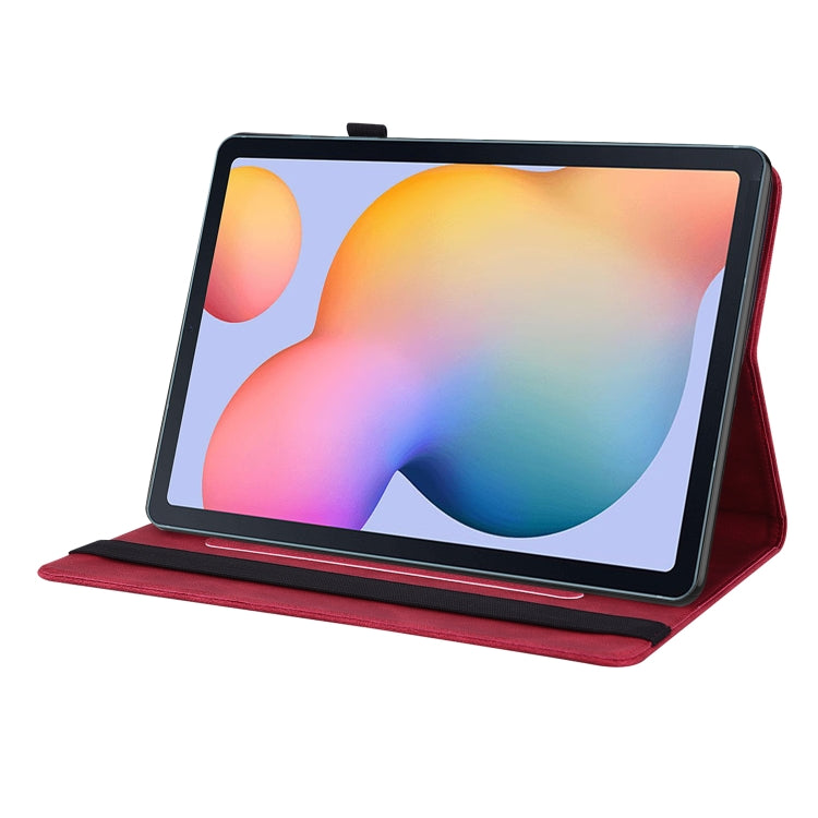 For Samsung Galaxy Tab S5e/T720/T725 Butterfly Flower Embossed Leather Tablet Case(Red) by bashfashion