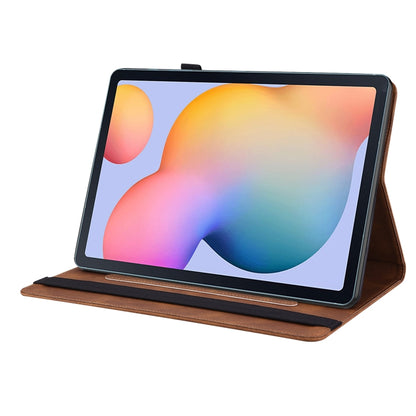 For Samsung Galaxy Tab S5e/T720/T725 Butterfly Flower Embossed Leather Tablet Case(Brown) by bashfashion