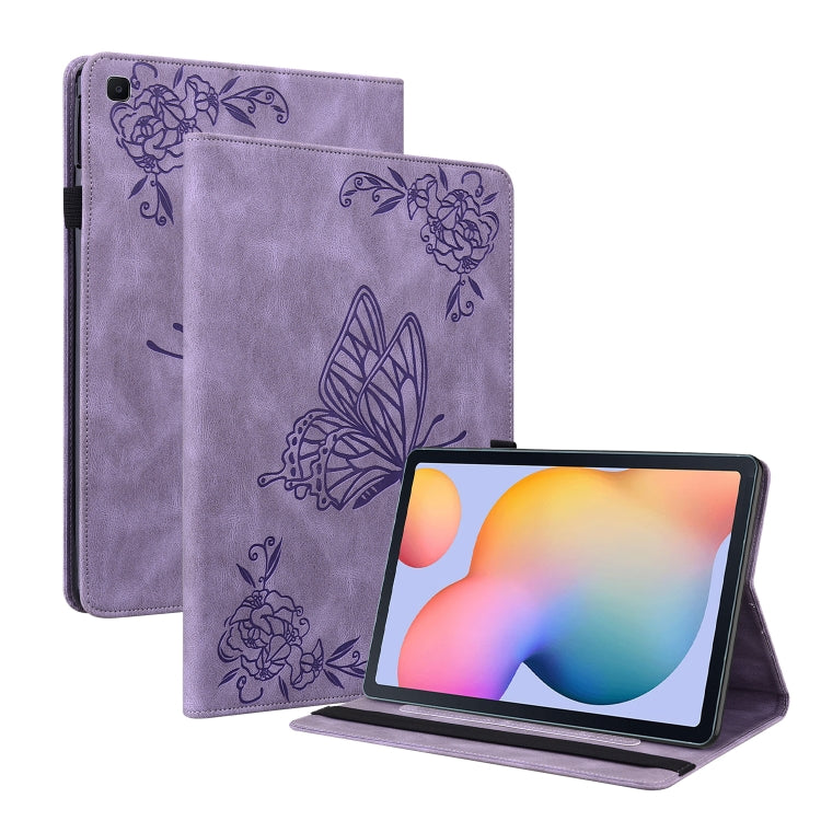 For Samsung Galaxy Tab S5e/T720/T725 Butterfly Flower Embossed Leather Tablet Case(Purple) by bashfashion